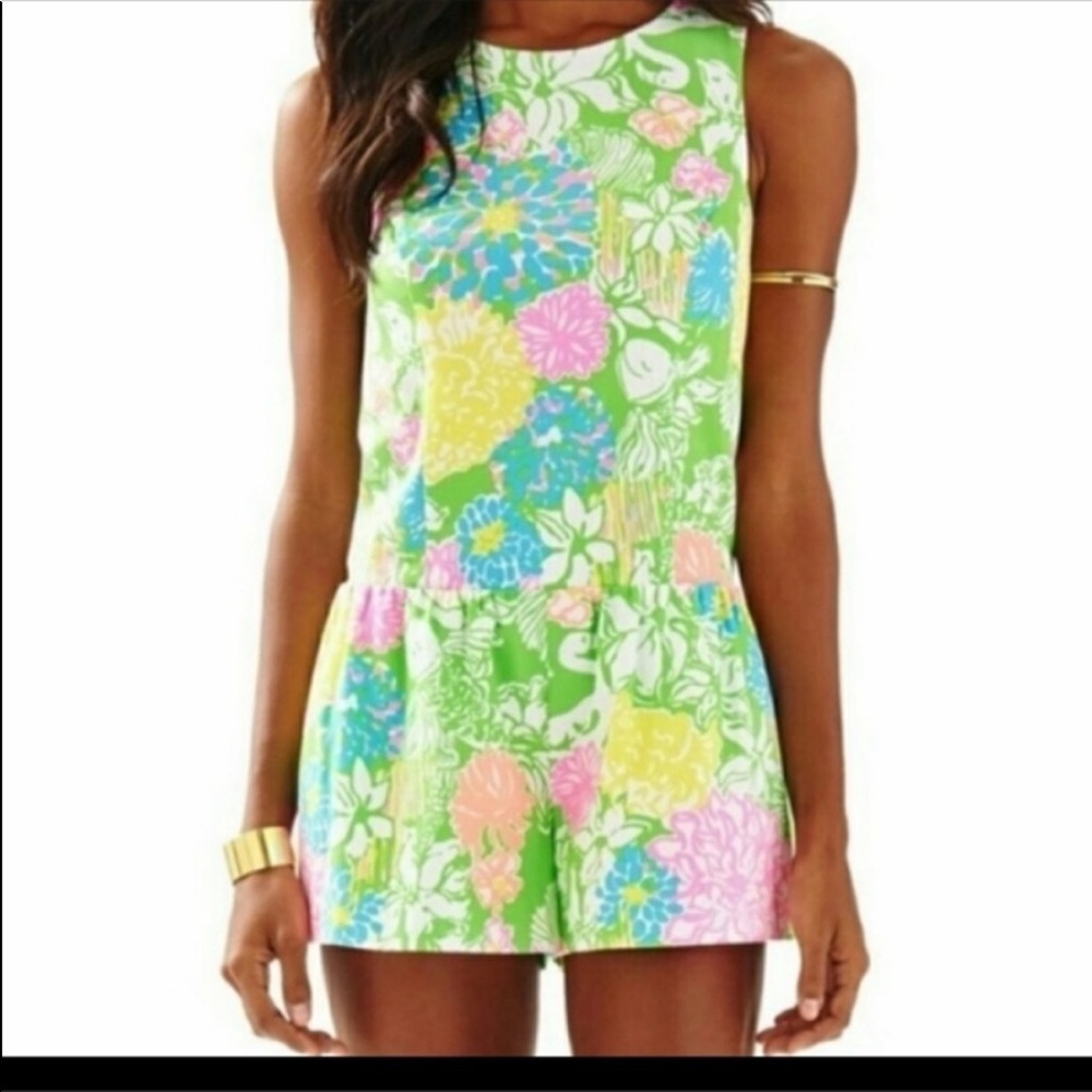 Lilly Pulitzer Romper in Hibiscus Stroll Print